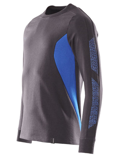 Dark Navy Azure Blue Coloured Mascot Workwear Mens Accelerate Sweatshirt on white background 