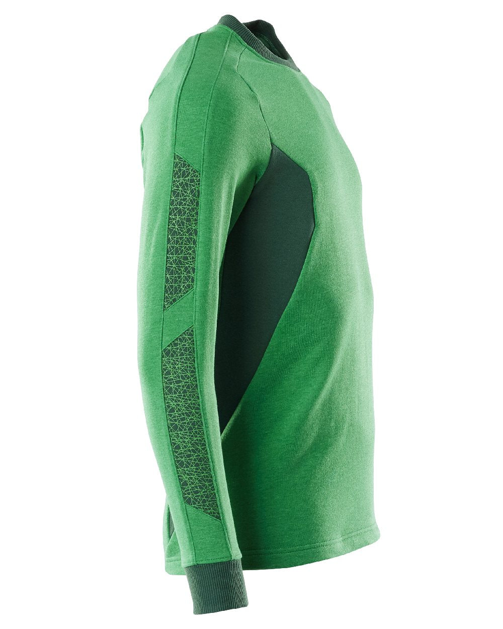 Grass Green Coloured Mascot Workwear Mens Accelerate Sweatshirt on white background 
