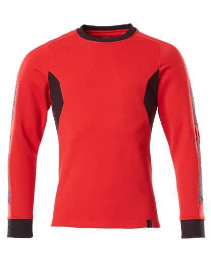 Traffic Red Black Coloured Mascot Workwear Mens Accelerate Sweatshirt on white background 