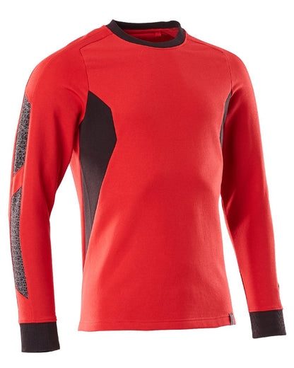Traffic Red Black Coloured Mascot Workwear Mens Accelerate Sweatshirt on white background 