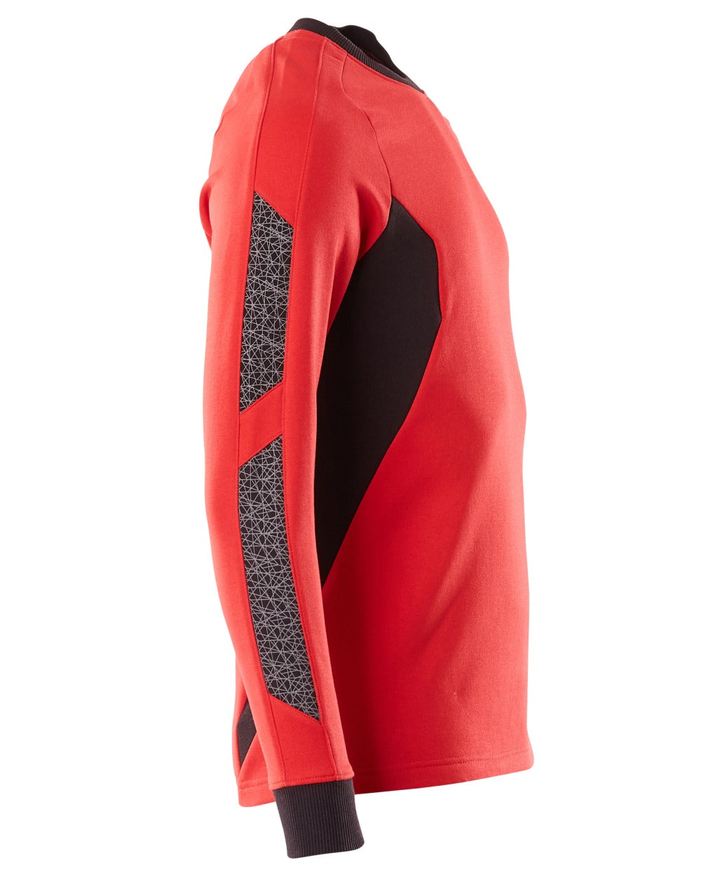 Traffic Red Black Coloured Mascot Workwear Mens Accelerate Sweatshirt on white background 