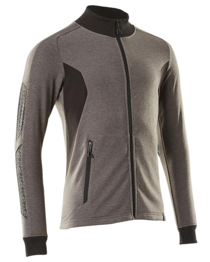 Dark Anthracite Black Coloured Mascot Workwear Mens Accelerate Sweatshirt With Zipper on white background 