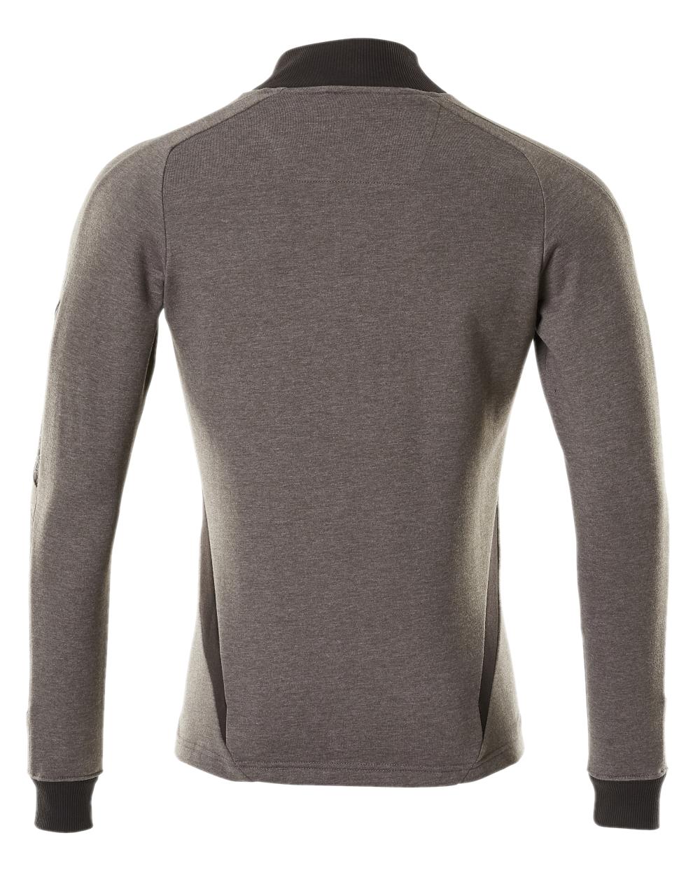 Dark Anthracite Black Coloured Mascot Workwear Mens Accelerate Sweatshirt With Zipper on white background 