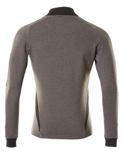 Dark Anthracite Black Coloured Mascot Workwear Mens Accelerate Sweatshirt With Zipper on white background 