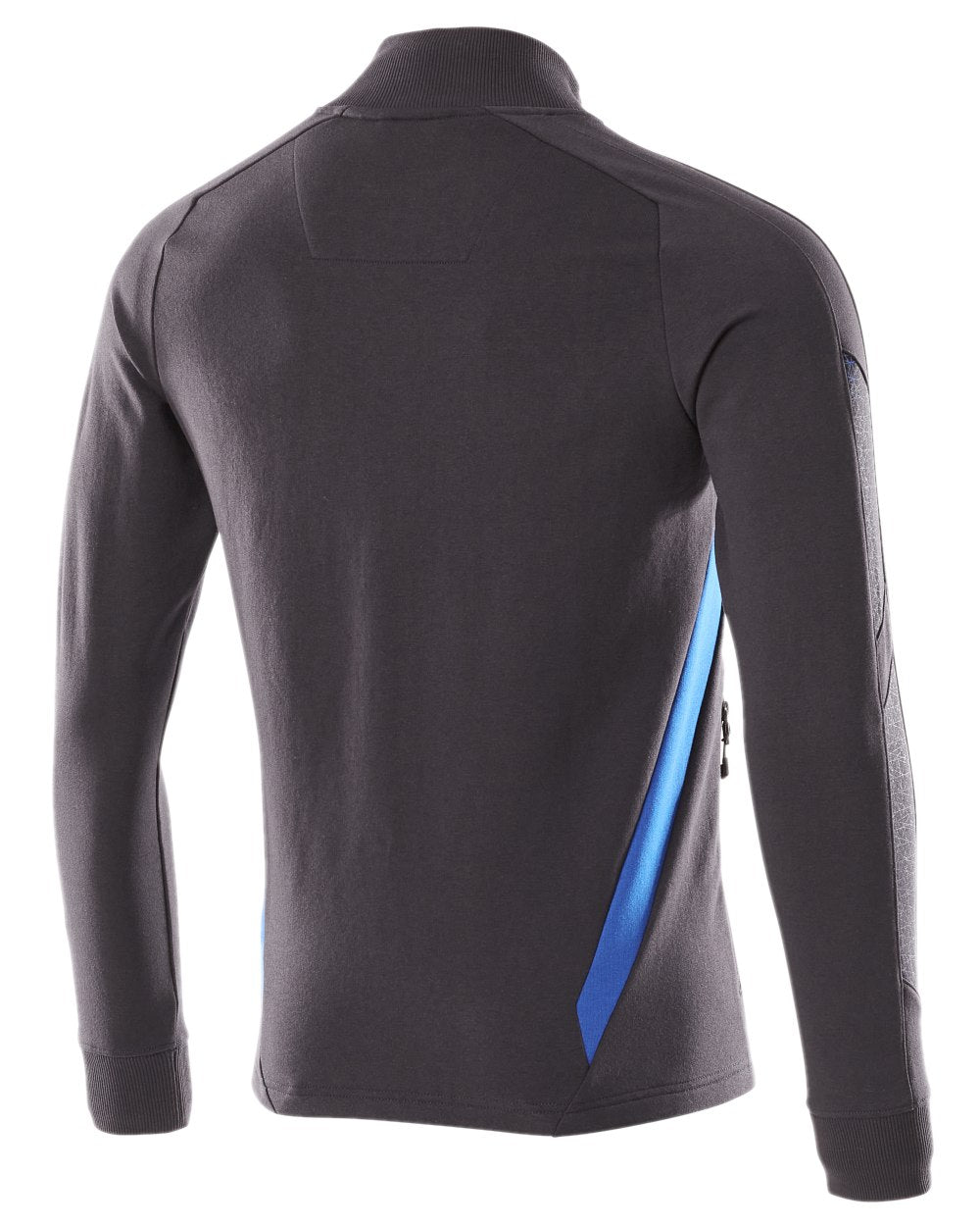 Dark Navy Azure Blue Coloured Mascot Workwear Mens Accelerate Sweatshirt With Zipper on white background 