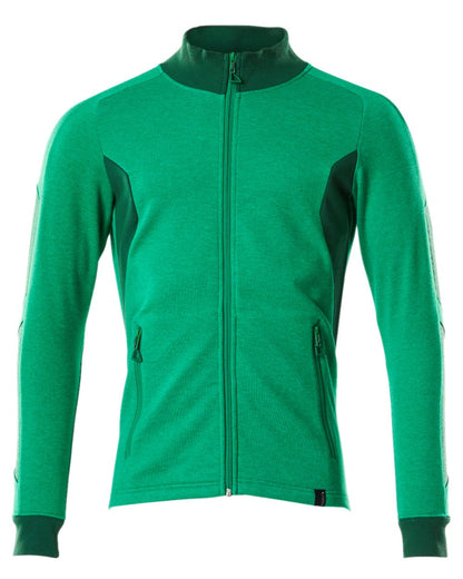 Grass Green Coloured Mascot Workwear Mens Accelerate Sweatshirt With Zipper on white background 