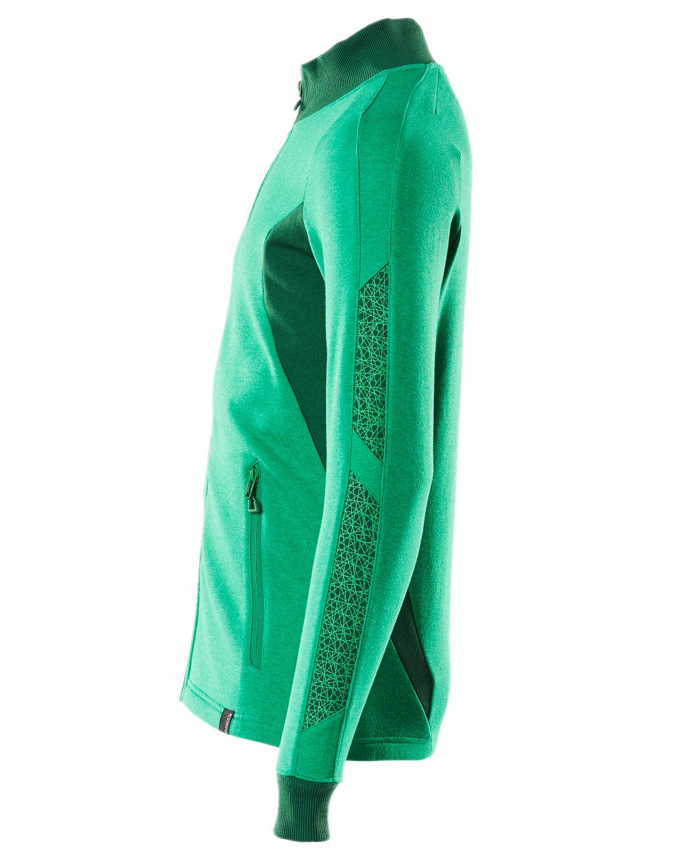 Grass Green Coloured Mascot Workwear Mens Accelerate Sweatshirt With Zipper on white background 