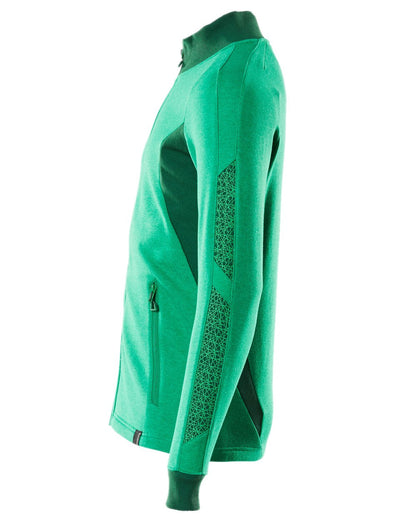 Grass Green Coloured Mascot Workwear Mens Accelerate Sweatshirt With Zipper on white background 