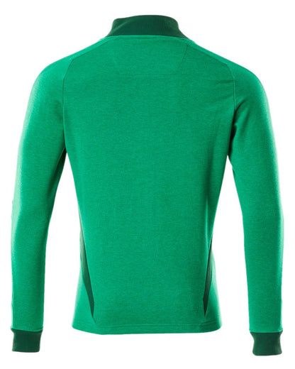 Grass Green Coloured Mascot Workwear Mens Accelerate Sweatshirt With Zipper on white background 