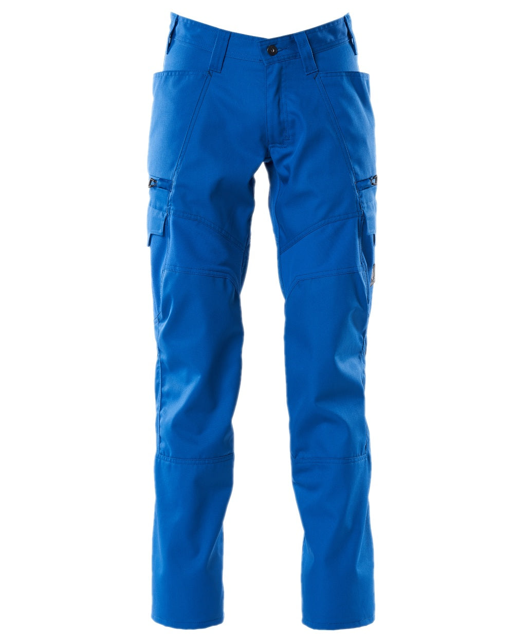 Azure Blue Coloured Mascot Workwear Mens Accelerate Trousers With Thigh Pockets on white background 