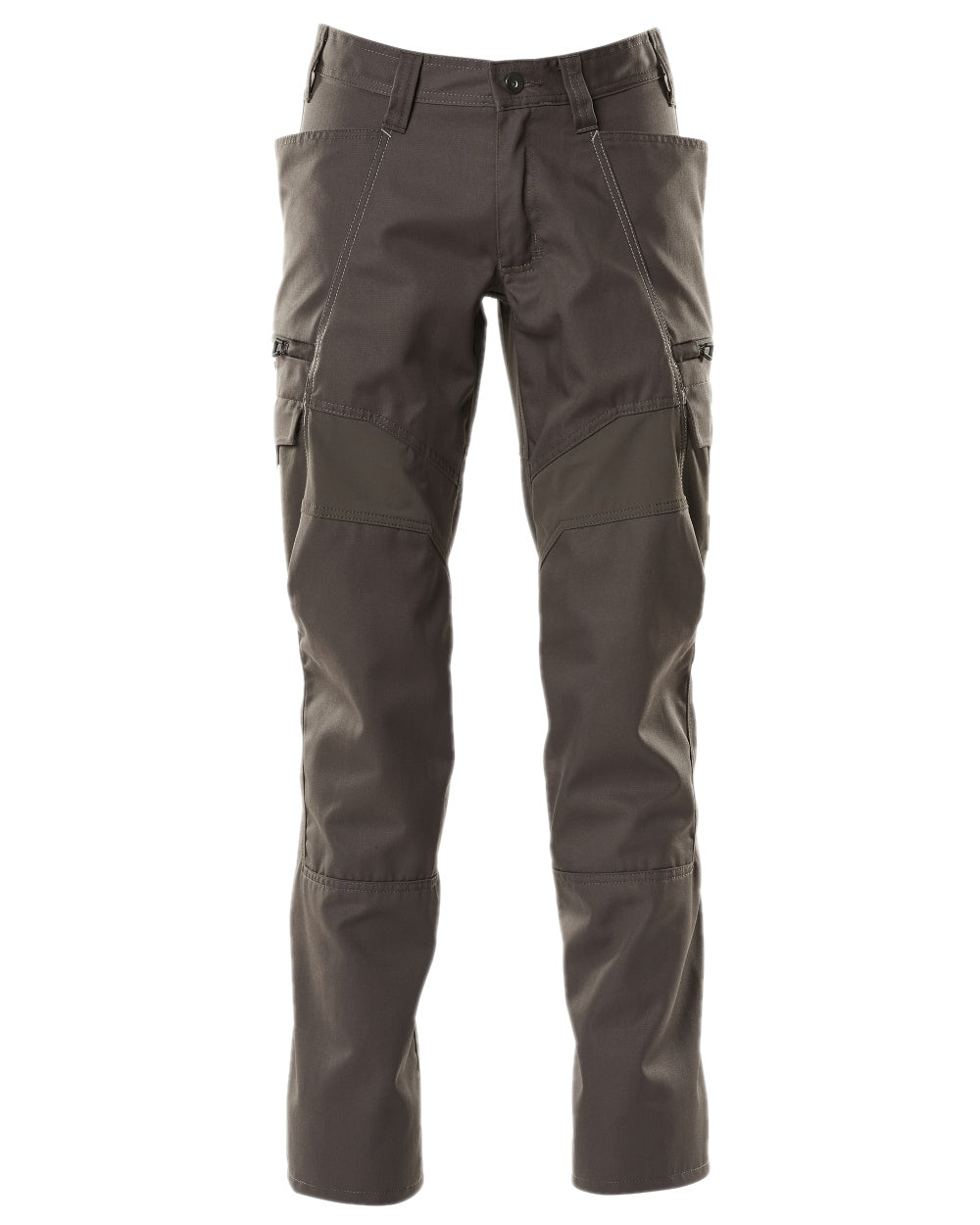 Dark Anthracite Coloured Mascot Workwear Mens Accelerate Trousers With Thigh Pockets on white background 