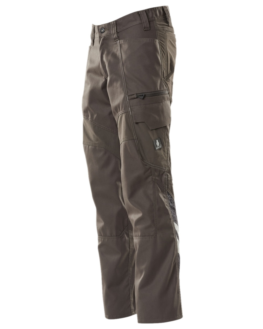Dark Anthracite Coloured Mascot Workwear Mens Accelerate Trousers With Thigh Pockets on white background 