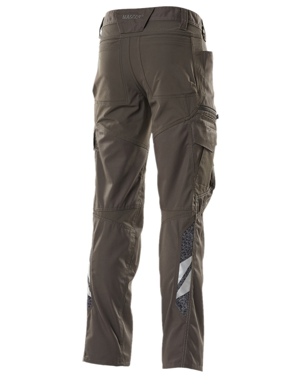 Dark Anthracite Coloured Mascot Workwear Mens Accelerate Trousers With Thigh Pockets on white background 