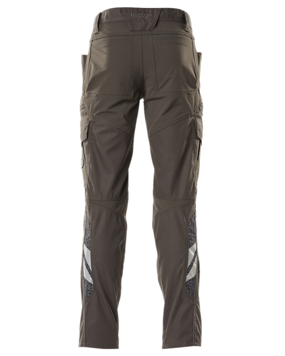 Dark Anthracite Coloured Mascot Workwear Mens Accelerate Trousers With Thigh Pockets on white background 
