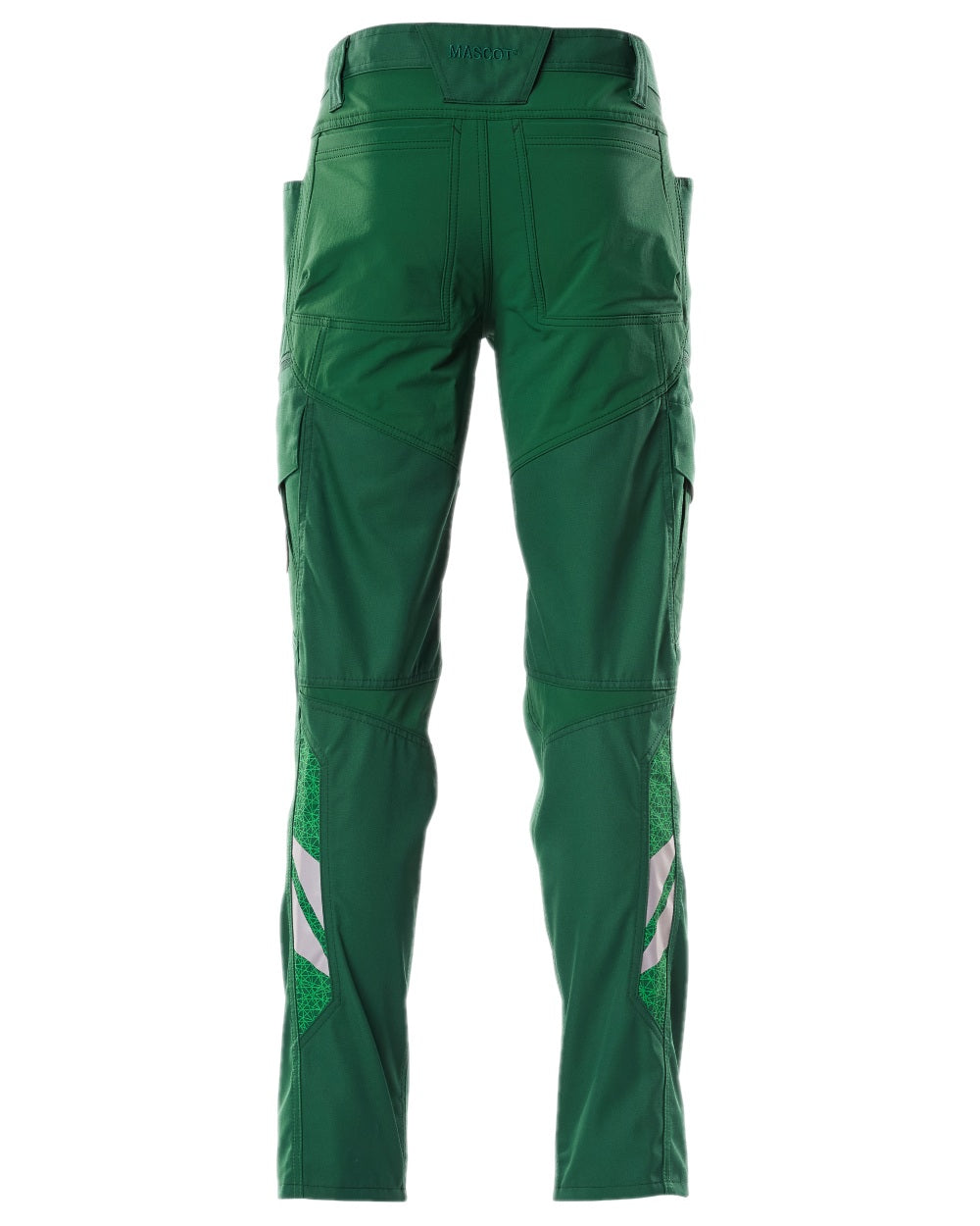 Green Coloured Mascot Workwear Mens Accelerate Trousers With Thigh Pockets on white background 