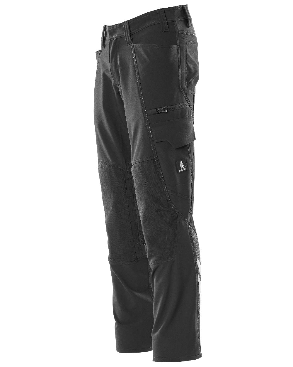 Black Coloured Mascot Workwear Mens Accelerate Ultimate Stretch Lightweight Trousers on white background 