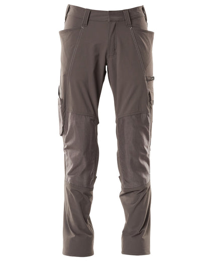 Dark Anthracite Coloured Mascot Workwear Mens Accelerate Ultimate Stretch Lightweight Trousers on white background 