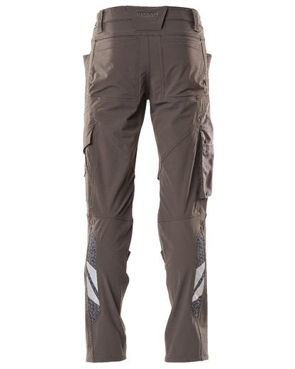 Dark Anthracite Coloured Mascot Workwear Mens Accelerate Ultimate Stretch Lightweight Trousers on white background 