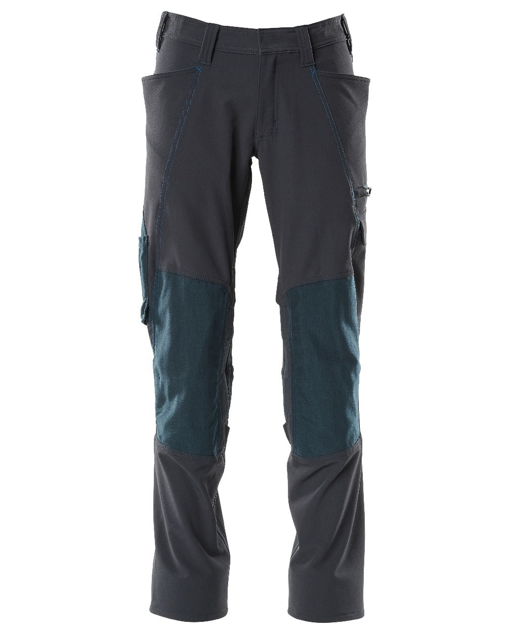 Dark Navy Coloured Mascot Workwear Mens Accelerate Ultimate Stretch Lightweight Trousers on white background 