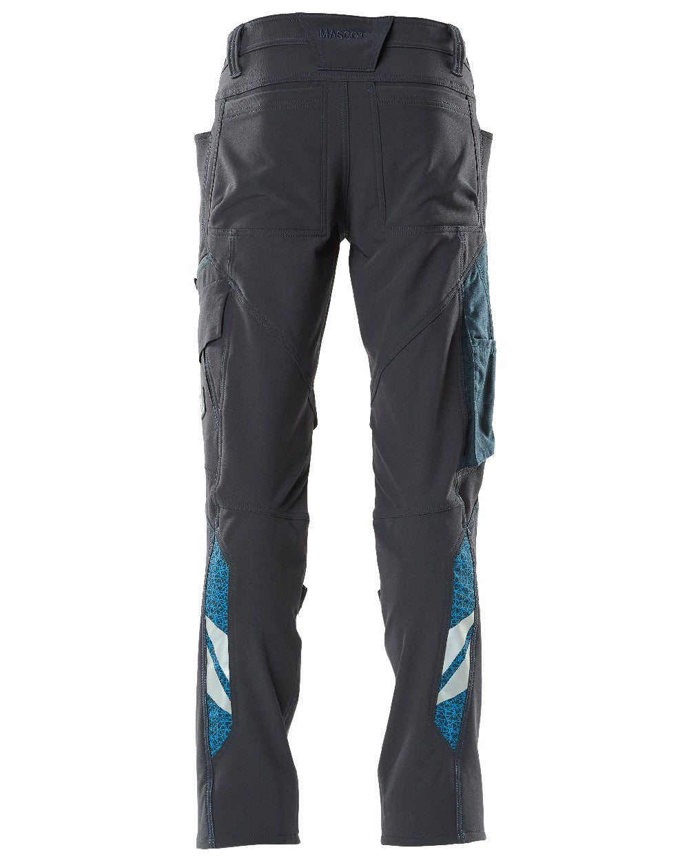 Dark Navy Coloured Mascot Workwear Mens Accelerate Ultimate Stretch Lightweight Trousers on white background 