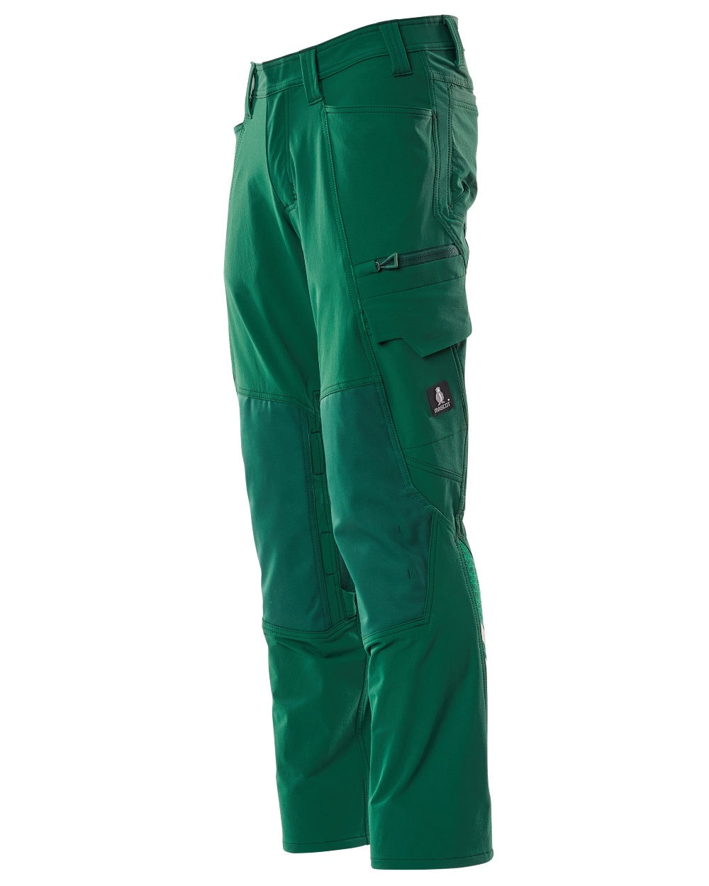 Green Coloured Mascot Workwear Mens Accelerate Ultimate Stretch Lightweight Trousers on white background 
