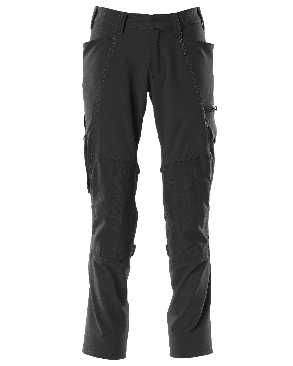 Black Coloured Mascot Workwear Mens Accelerate Ultimate Stretch Trousers on white background 