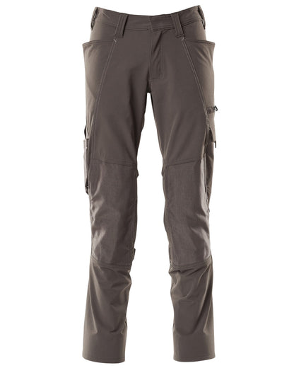 Dark Anthracite Coloured Mascot Workwear Mens Accelerate Ultimate Stretch Trousers on white background 