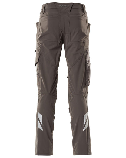Dark Anthracite Coloured Mascot Workwear Mens Accelerate Ultimate Stretch Trousers on white background 