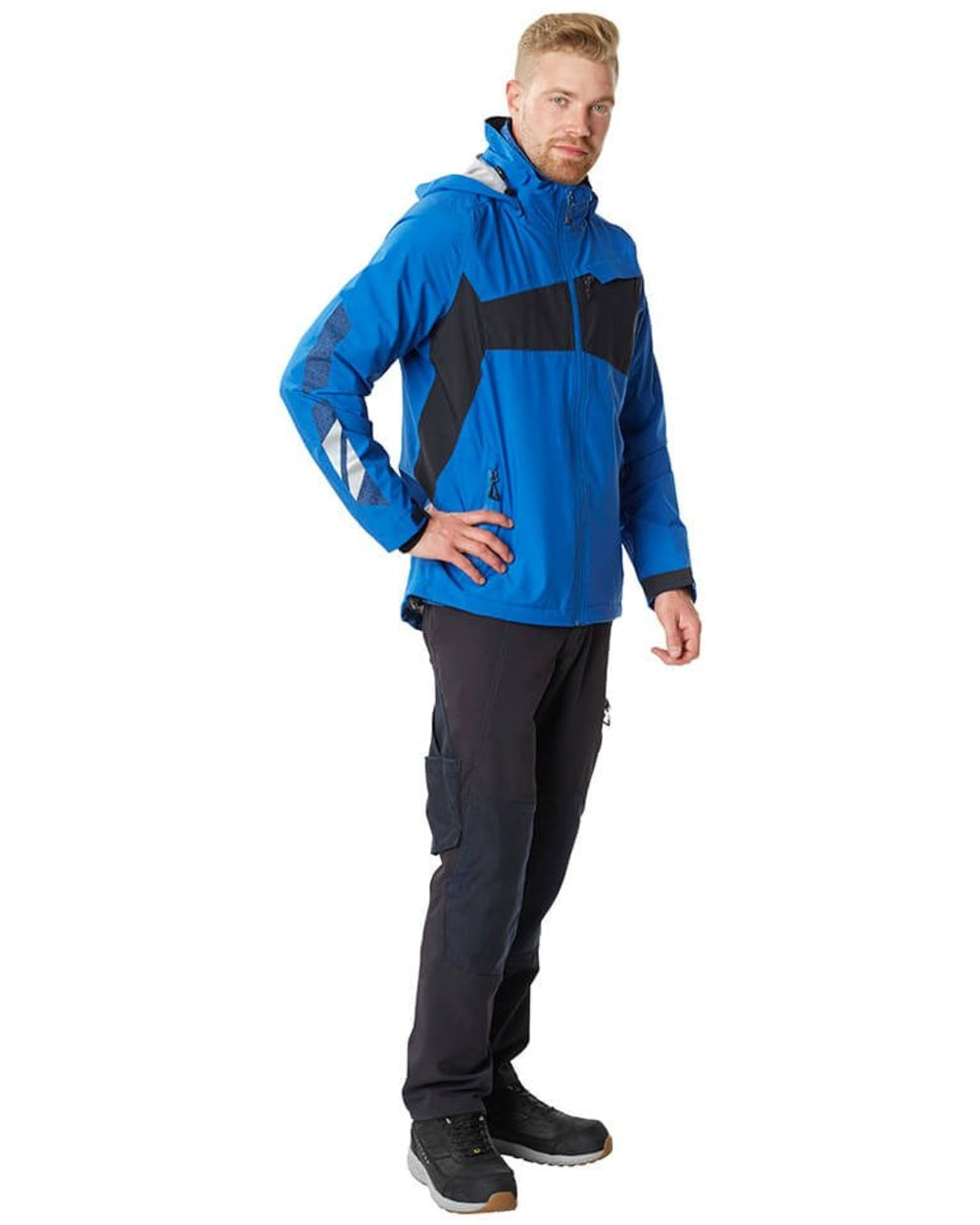 Dark Navy Coloured Mascot Workwear Mens Accelerate Ultimate Stretch Trousers on white background 