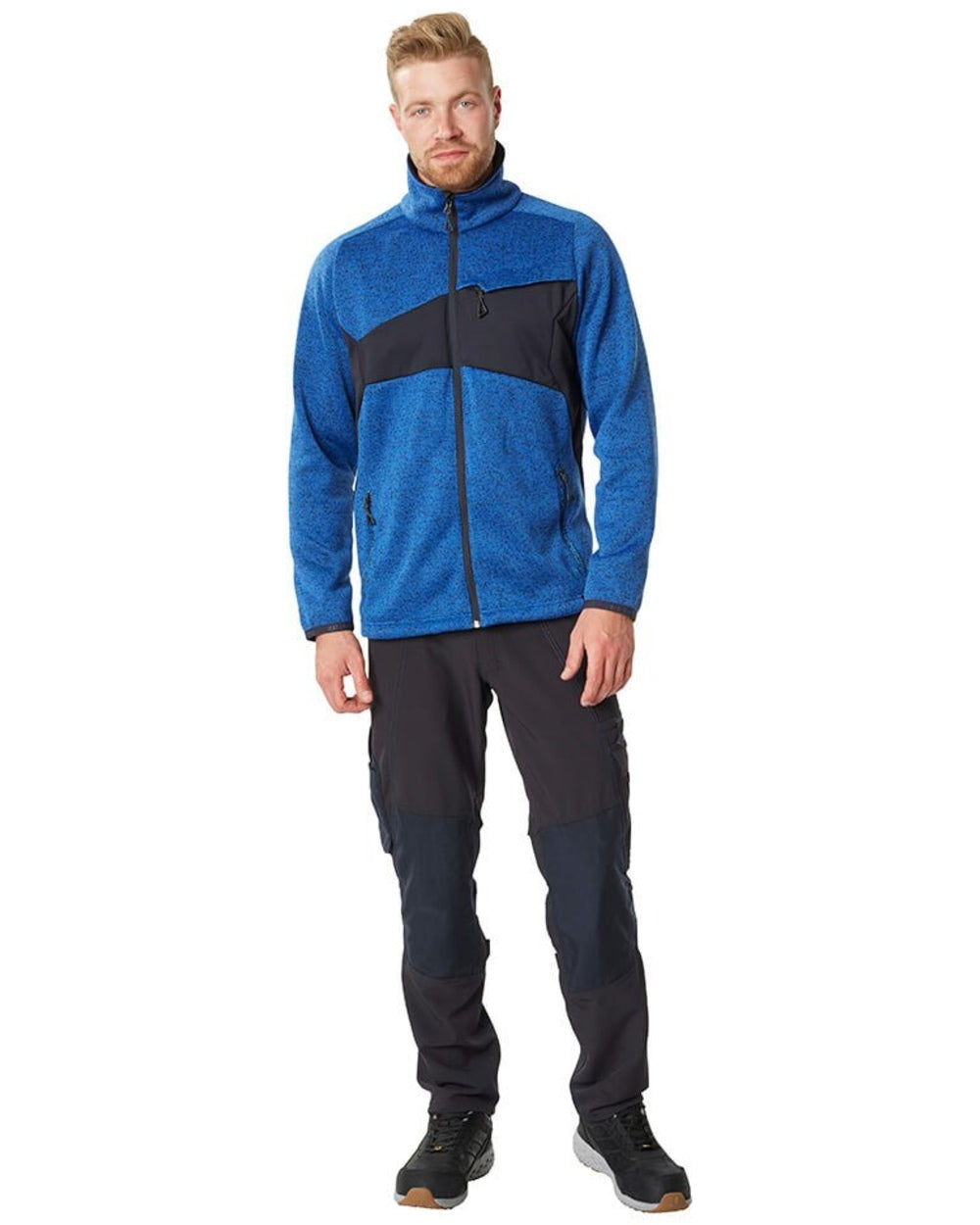 Dark Navy Coloured Mascot Workwear Mens Accelerate Ultimate Stretch Trousers on white background 