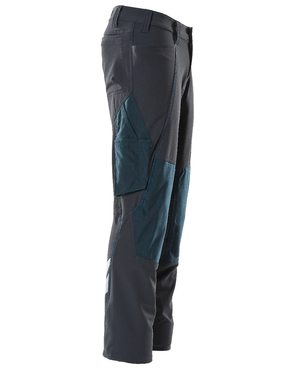 Dark Navy Coloured Mascot Workwear Mens Accelerate Ultimate Stretch Trousers on white background 