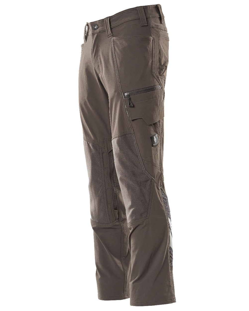 Dark Anthracite Coloured Mascot Workwear Mens Accelerate Ultimate Stretch Trousers With Kneepad Pockets on white background 