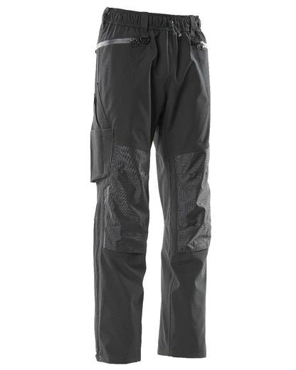 Black Coloured Mascot Workwear Mens Accelerate Waterproof Over Trousers on white background 