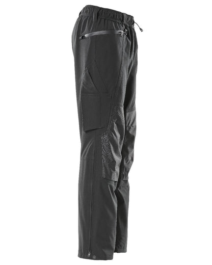 Black Coloured Mascot Workwear Mens Accelerate Waterproof Over Trousers on white background 