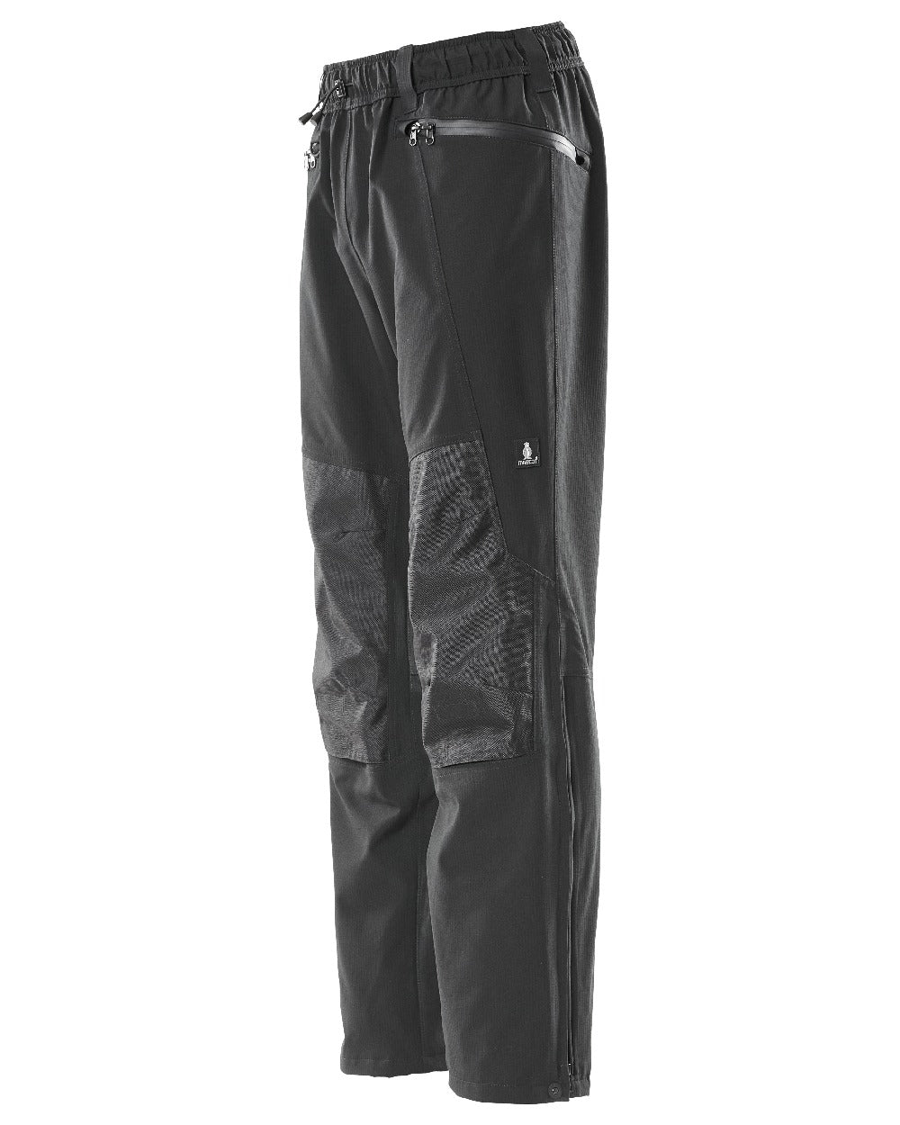 Black Coloured Mascot Workwear Mens Accelerate Waterproof Over Trousers on white background 