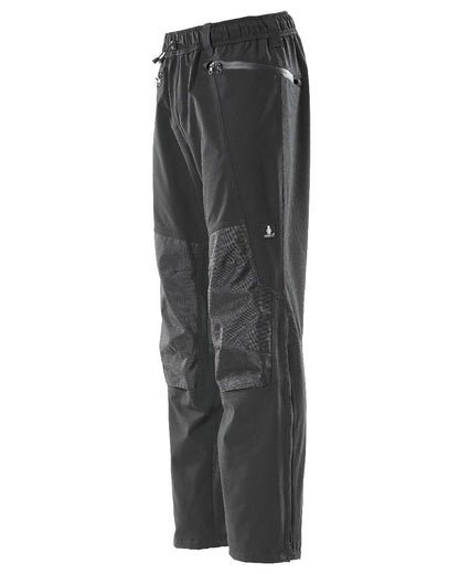 Black Coloured Mascot Workwear Mens Accelerate Waterproof Over Trousers on white background 