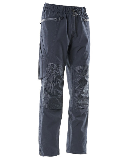 Dark Navy Coloured Mascot Workwear Mens Accelerate Waterproof Over Trousers on white background 