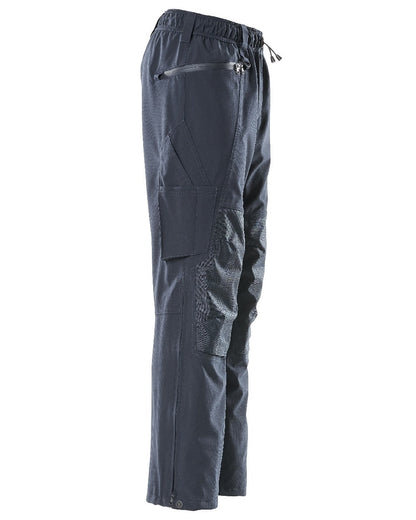 Dark Navy Coloured Mascot Workwear Mens Accelerate Waterproof Over Trousers on white background 