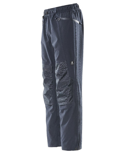 Dark Navy Coloured Mascot Workwear Mens Accelerate Waterproof Over Trousers on white background 