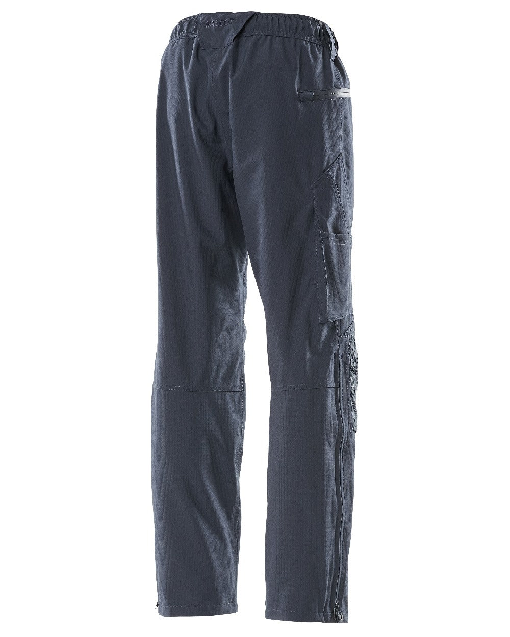 Dark Navy Coloured Mascot Workwear Mens Accelerate Waterproof Over Trousers on white background 