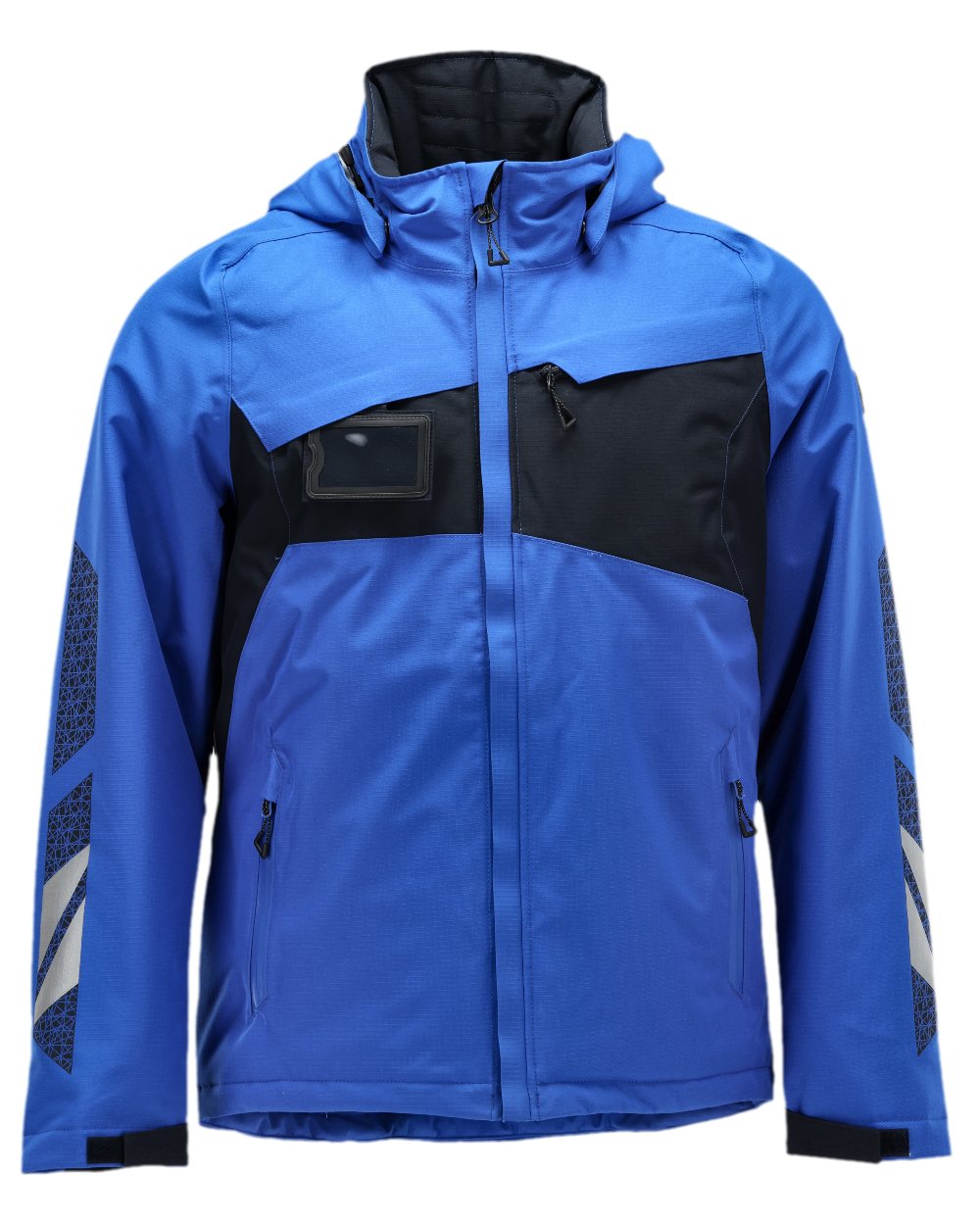 Azure Blue Dark Navy Coloured Mascot Workwear Mens Accelerate Winter Jacket on white background 