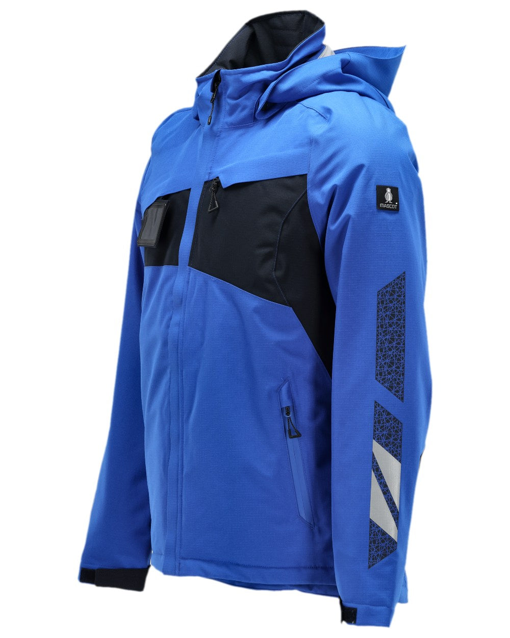 Azure Blue Dark Navy Coloured Mascot Workwear Mens Accelerate Winter Jacket on white background 
