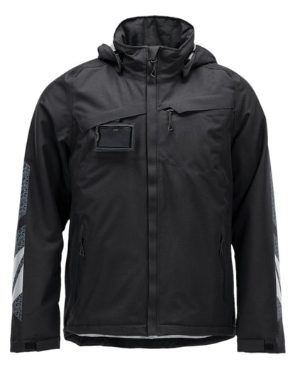Black Coloured Mascot Workwear Mens Accelerate Winter Jacket on white background 