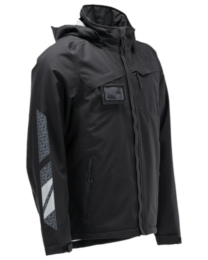Black Coloured Mascot Workwear Mens Accelerate Winter Jacket on white background 