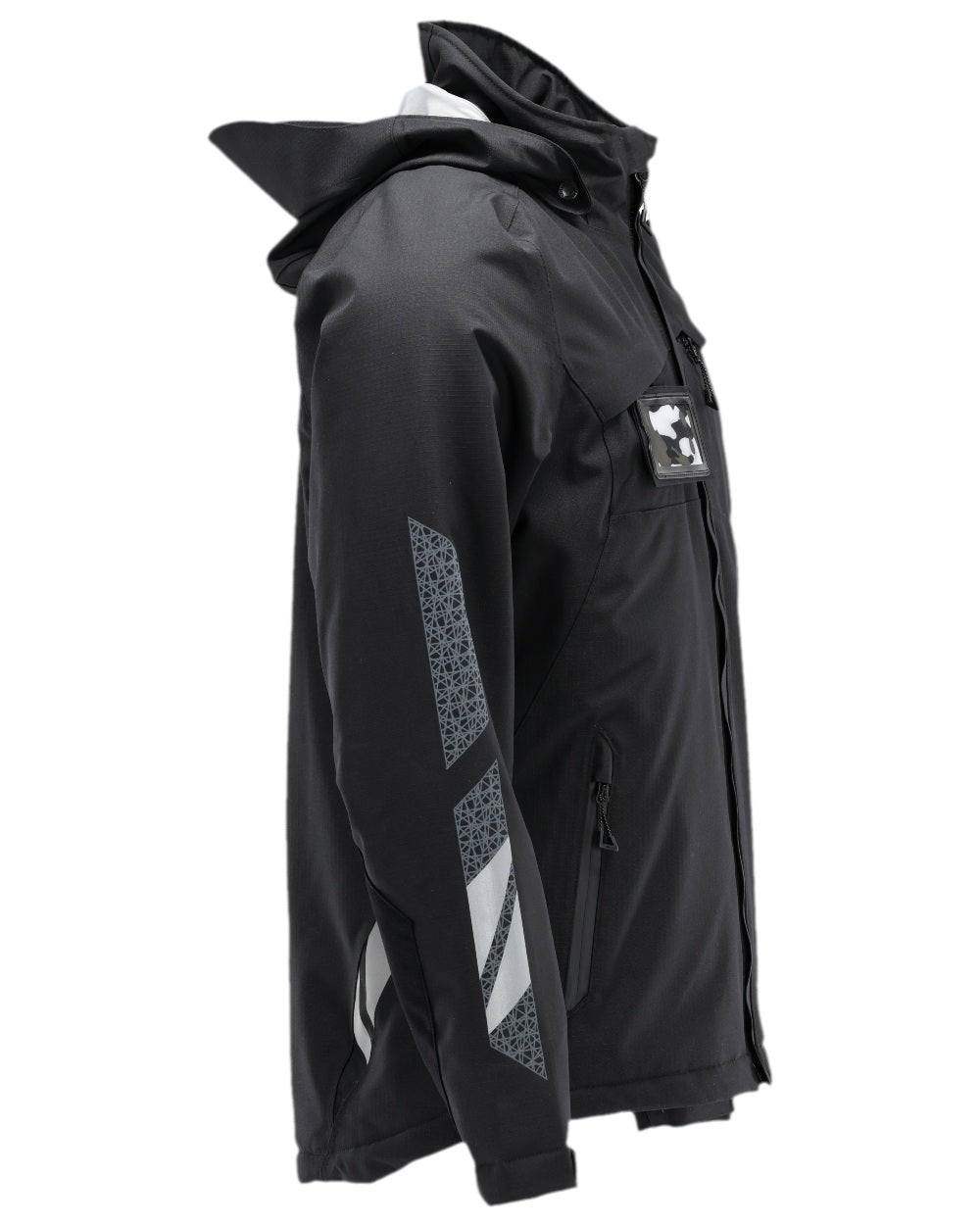 Black Coloured Mascot Workwear Mens Accelerate Winter Jacket on white background 