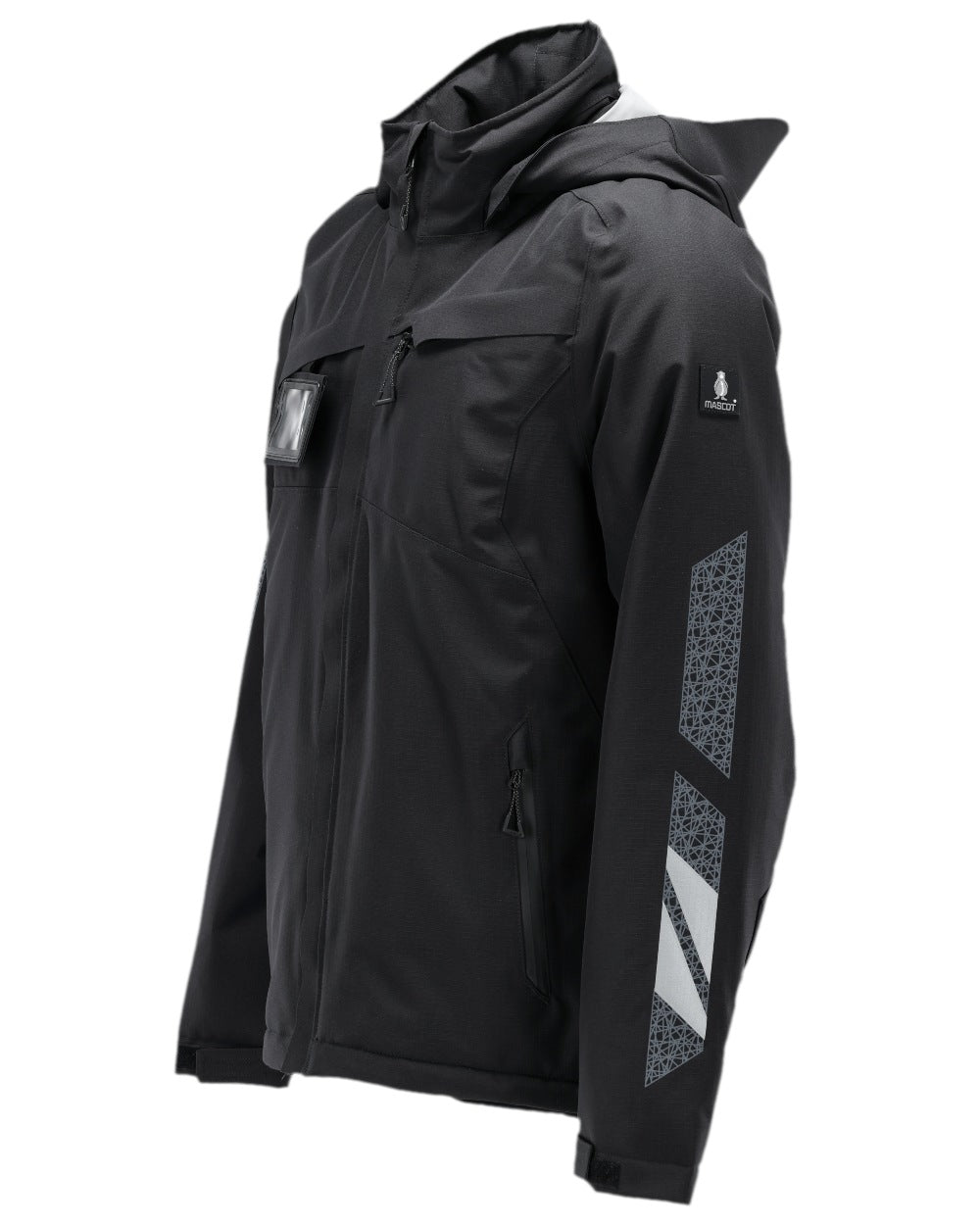 Black Coloured Mascot Workwear Mens Accelerate Winter Jacket on white background 