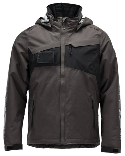 Dark Anthracite Black Coloured Mascot Workwear Mens Accelerate Winter Jacket on white background 