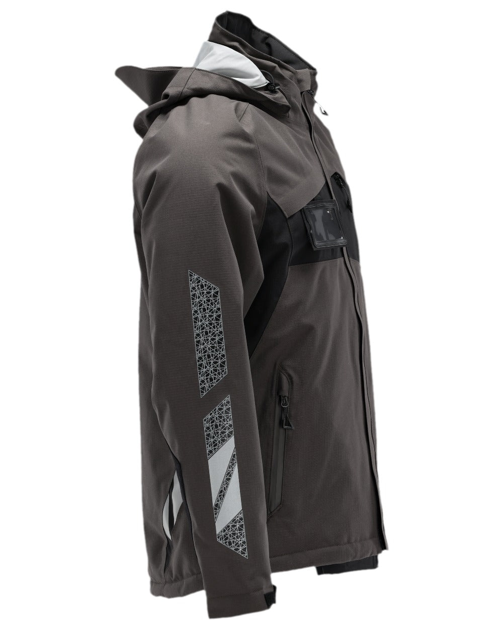 Dark Anthracite Black Coloured Mascot Workwear Mens Accelerate Winter Jacket on white background 