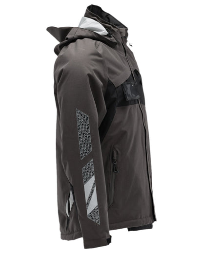 Dark Anthracite Black Coloured Mascot Workwear Mens Accelerate Winter Jacket on white background 