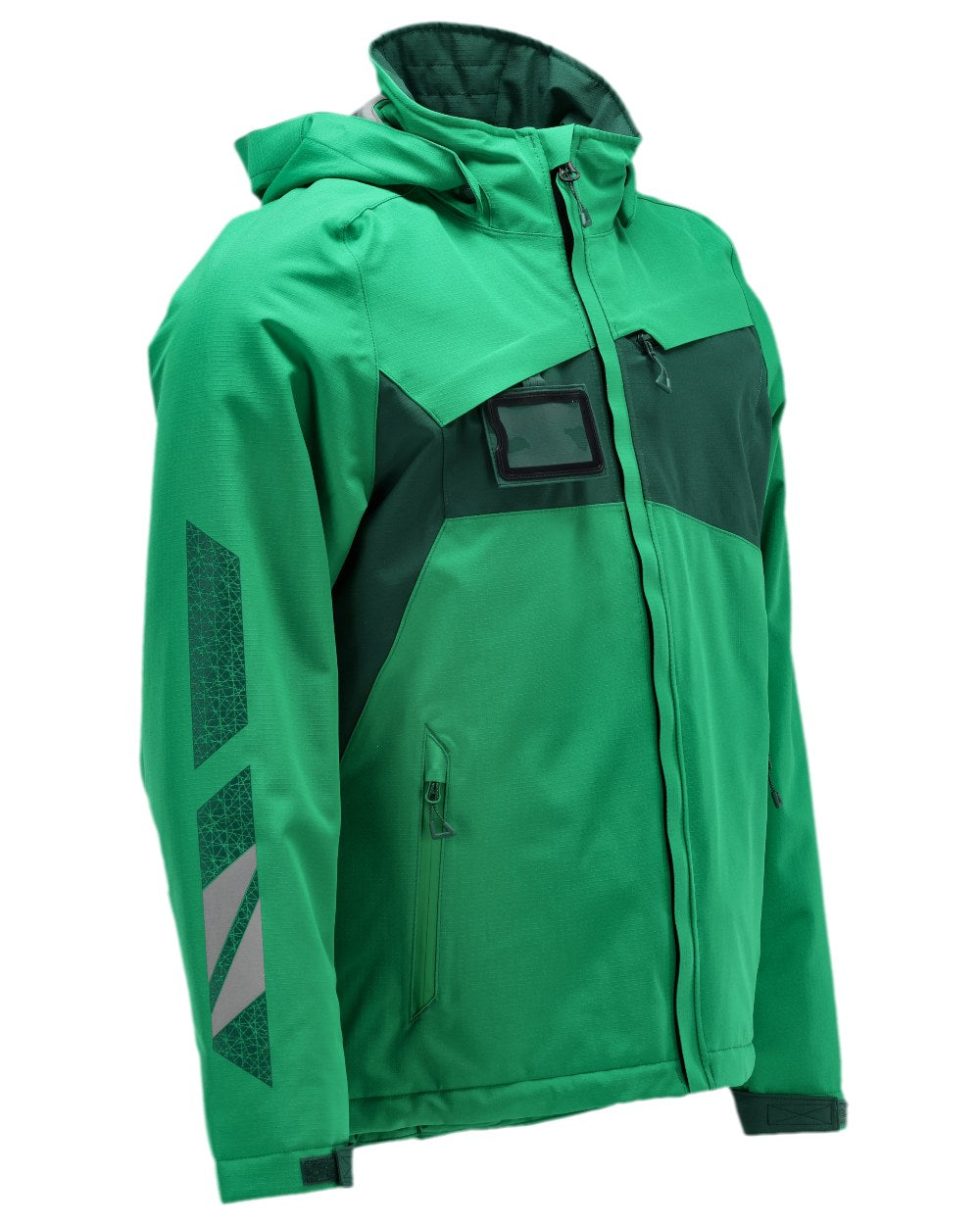 Grass Green Coloured Mascot Workwear Mens Accelerate Winter Jacket on white background 